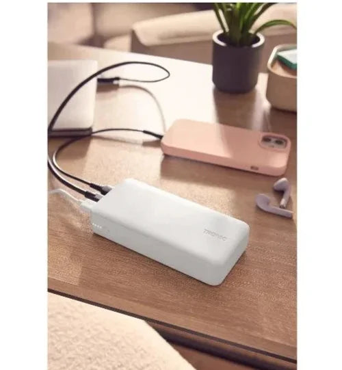 TRONIC Powerbank 10000mAh USB-C PD QC 3.0 15W 3-Port Weiß Schnellladen