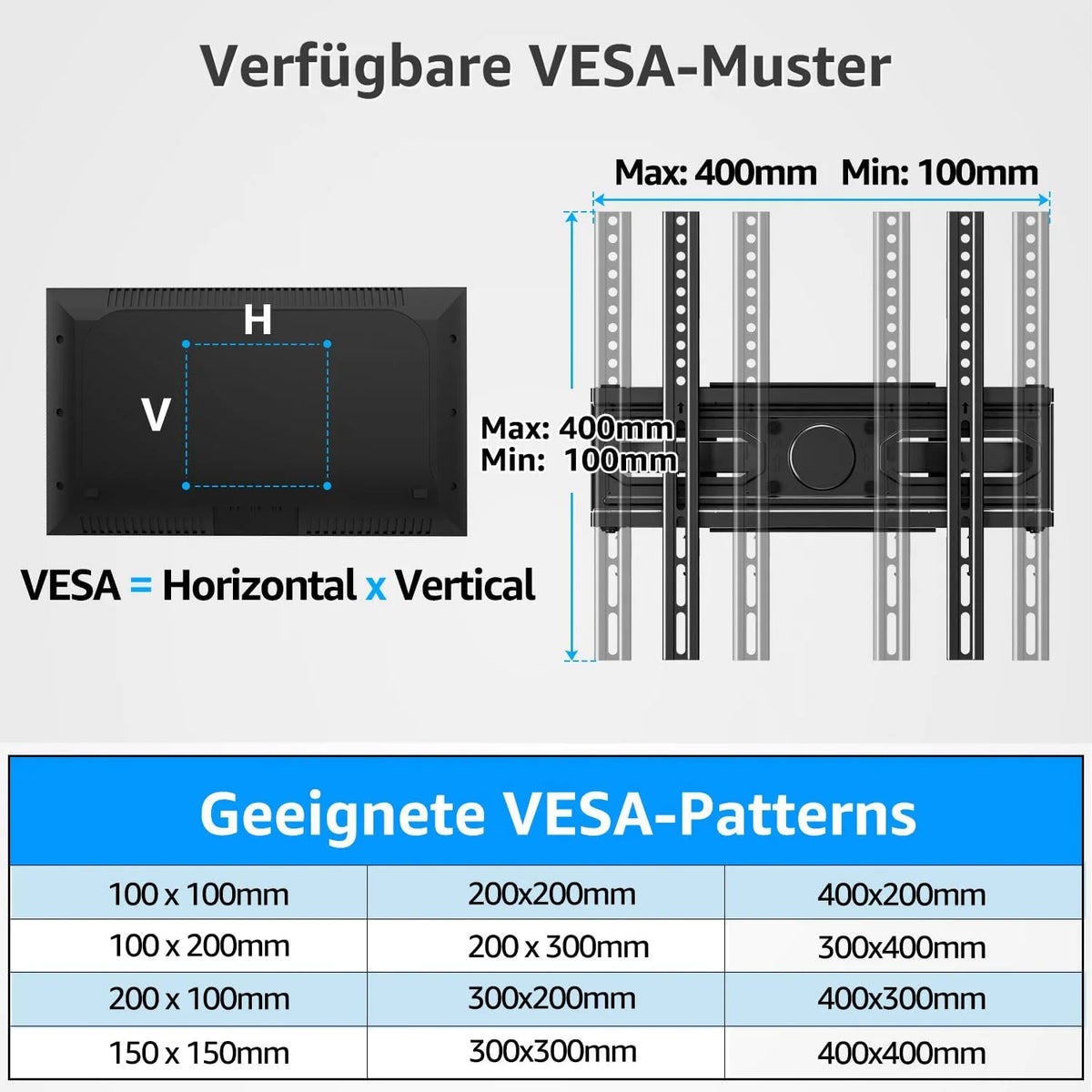 TV Wandhalterung 26–70 Zoll – schwenkbar & neigbar, VESA bis 400x400 mm, bis 45 kg