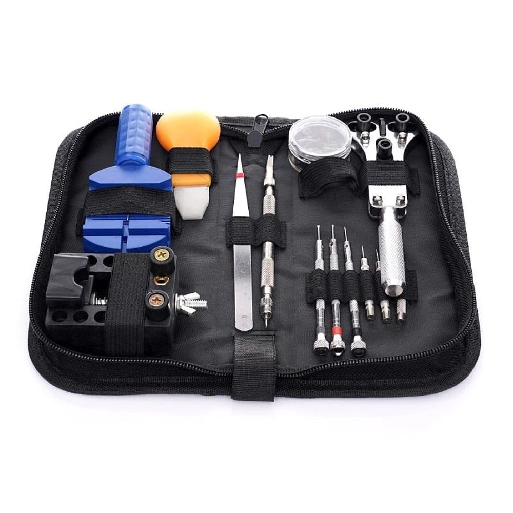 BIGSTREN Uhrmacher Werkzeug Set – Komplettes Uhren Reparaturset mit Etui und Armbandkürzer