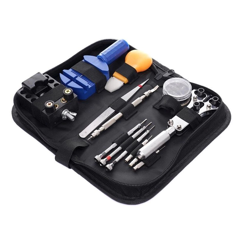 BIGSTREN Uhrmacher Werkzeug Set – Komplettes Uhren Reparaturset mit Etui und Armbandkürzer