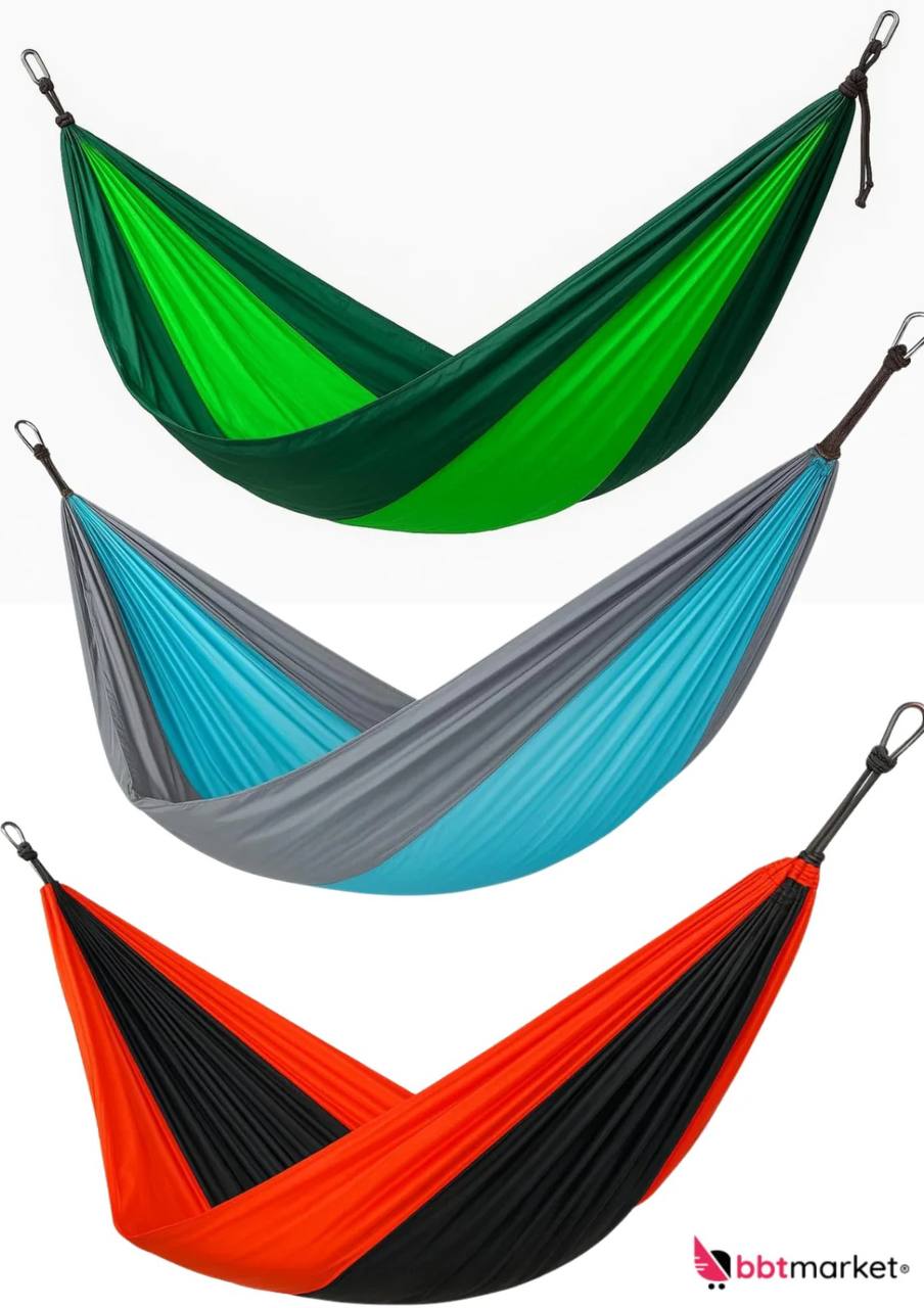 Ultraleichte Hängematte 275x140 cm – bis ca. 200 kg belastbar, inkl. Karabiner