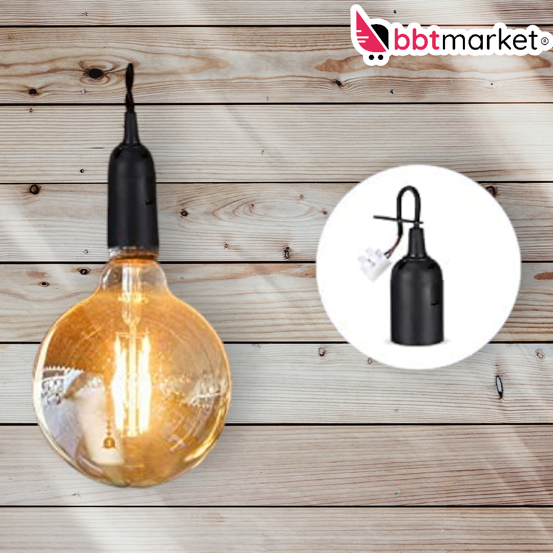 12x construction socket lamp socket renovation socket socket E27 construction site socket black 