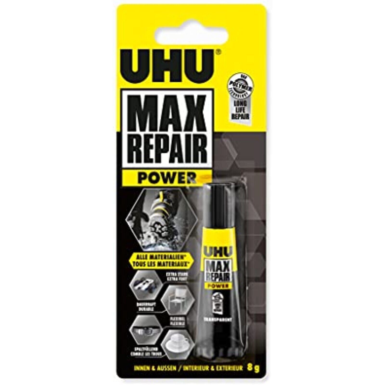 UHU Max Repair Extreme – Starker Reparaturkleber Transparent, Wasserfest & Flexibel