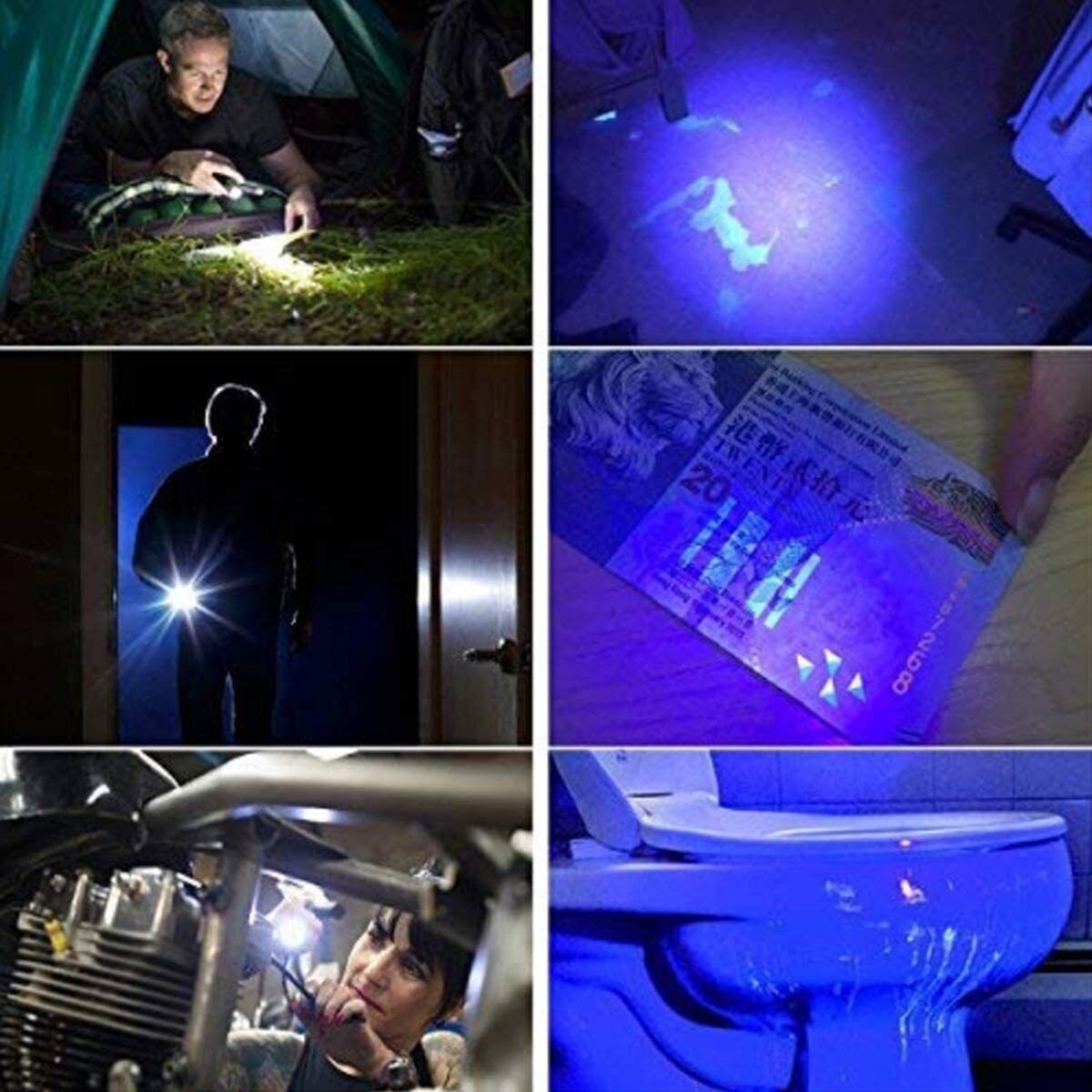 Mini UV Flashlight LED Lamp 395nm Blacklight Amber Blacklight Handheld Lamp 