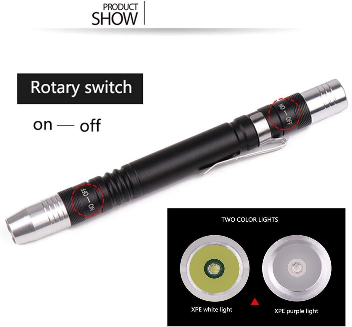 Mini UV Flashlight LED Lamp 395nm Blacklight Amber Blacklight Handheld Lamp 