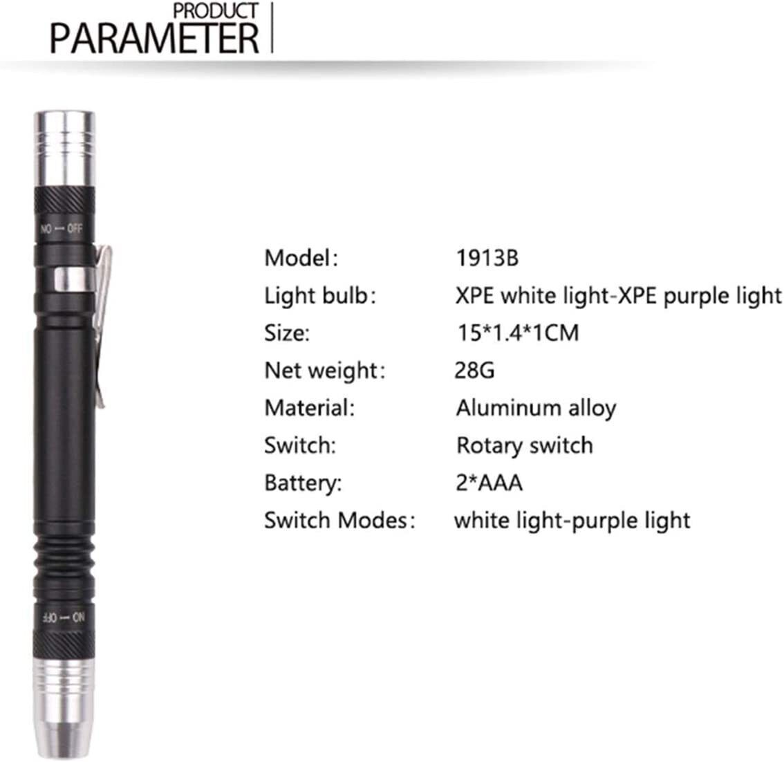 Mini UV Flashlight LED Lamp 395nm Blacklight Amber Blacklight Handheld Lamp 
