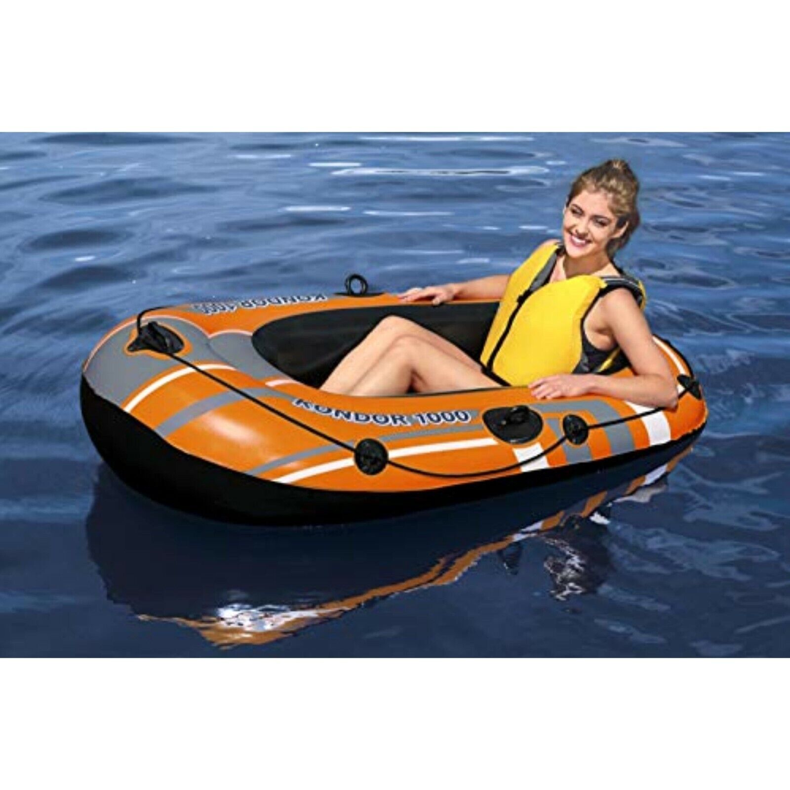 BESTWAY inflatable boat with 2 oars-155x93x30cm leisure boat paddle boat fishing boat 