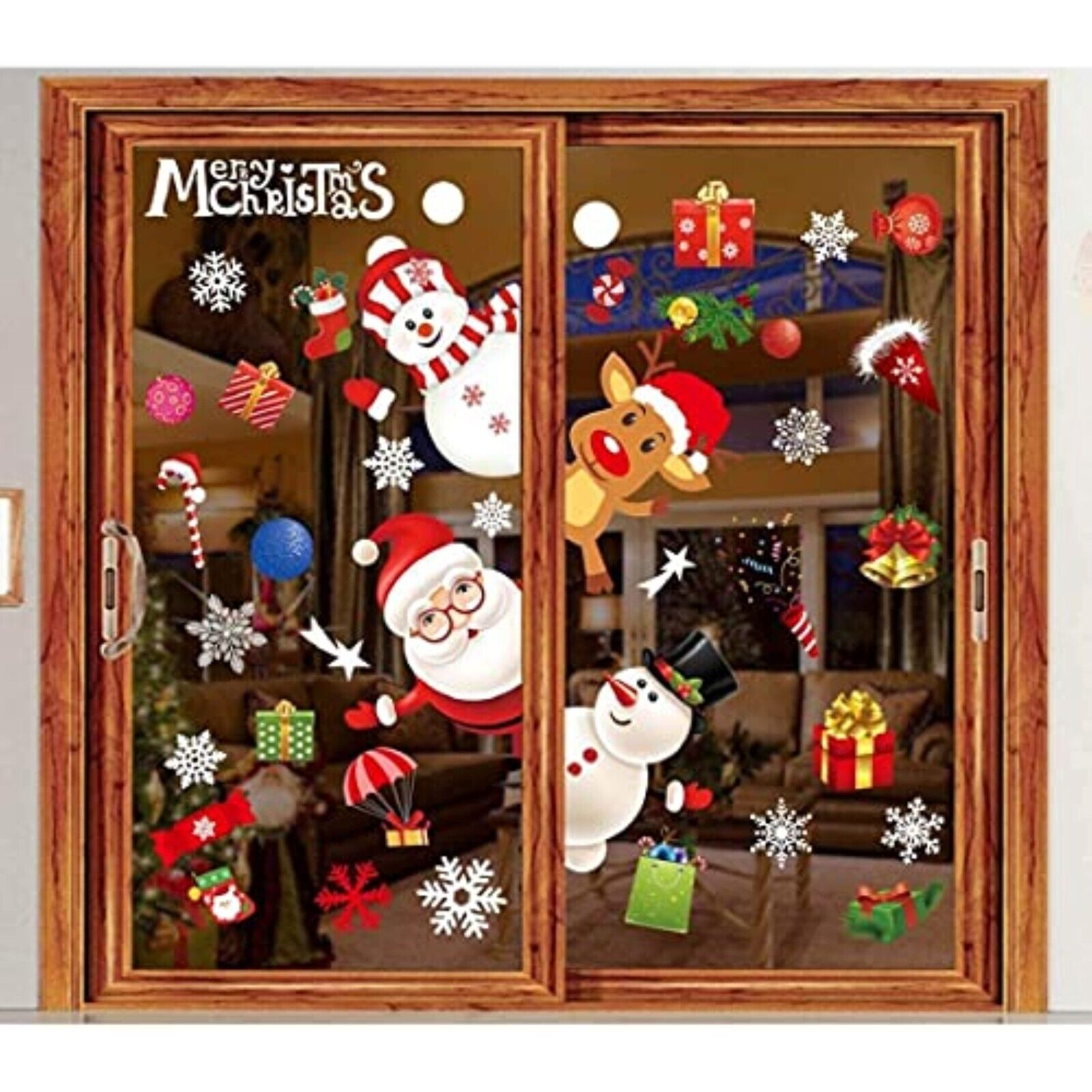 NEW! 154pcs Snowflake Window Decoration Christmas Window Stickers 