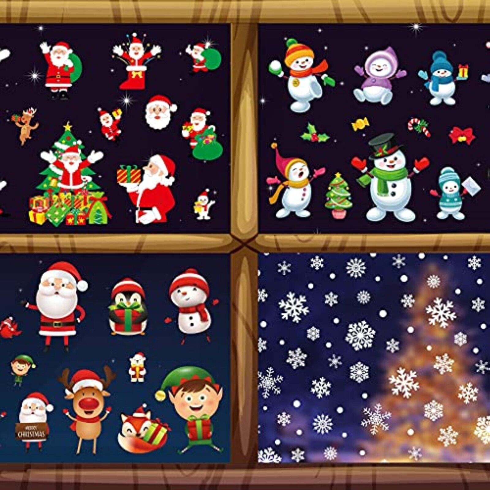NEW! 154pcs Snowflake Window Decoration Christmas Window Stickers 