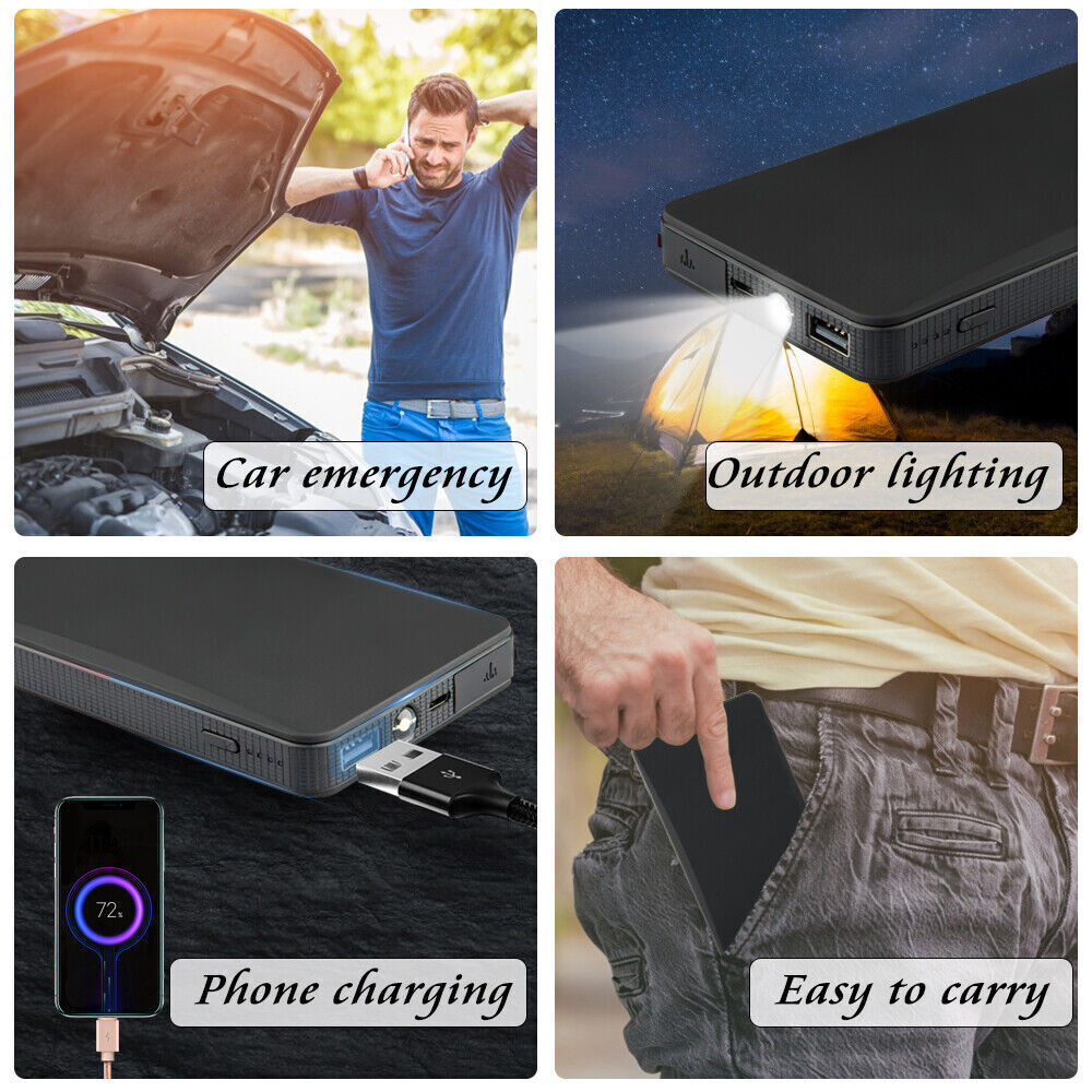 20000mAh Car Jump Starter 400A Jump Starter Charger Booster Vehicle Mobile Phone Power Bank 