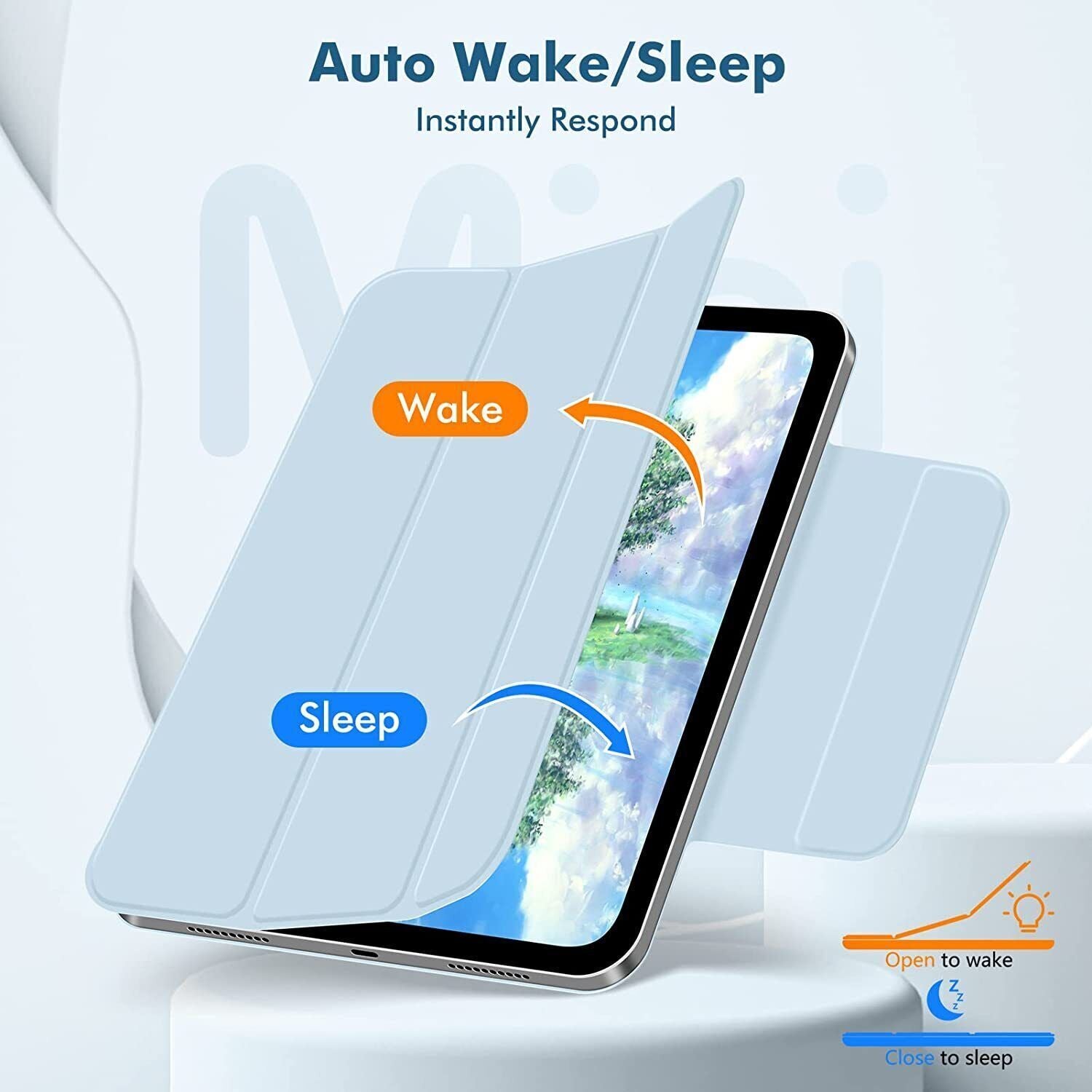 Magnetische Hülle für iPad Mini 6 (2021, 8.3 Zoll) mit Auto Sleep & Pencil Ladefunktion
