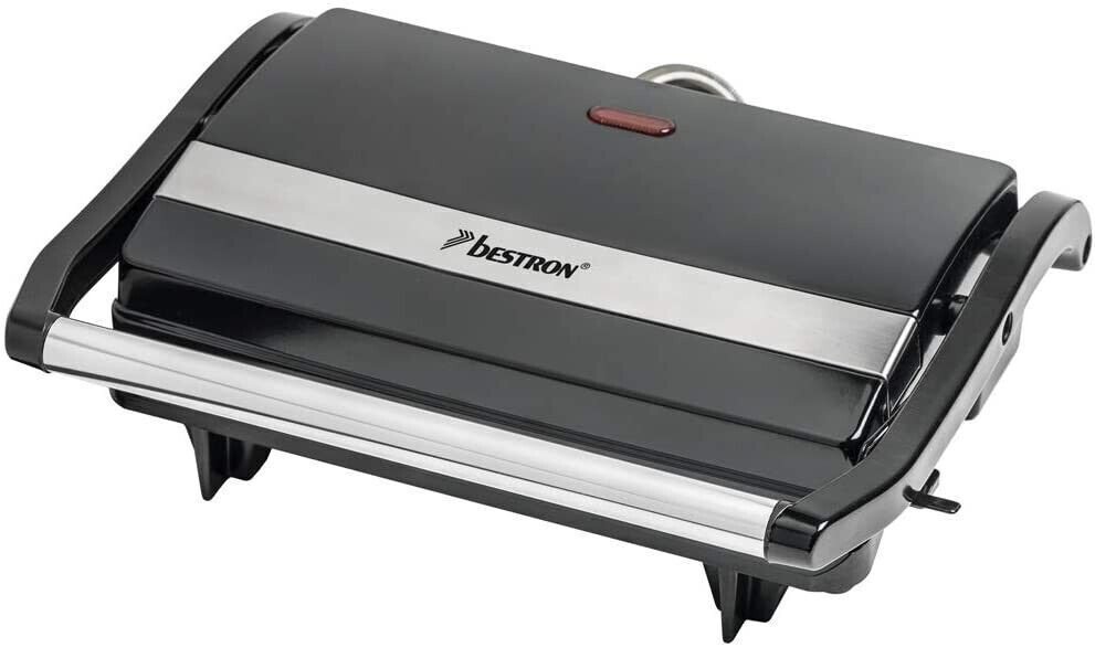 Bestron electric contact grill with drip tray, sandwich maker with 