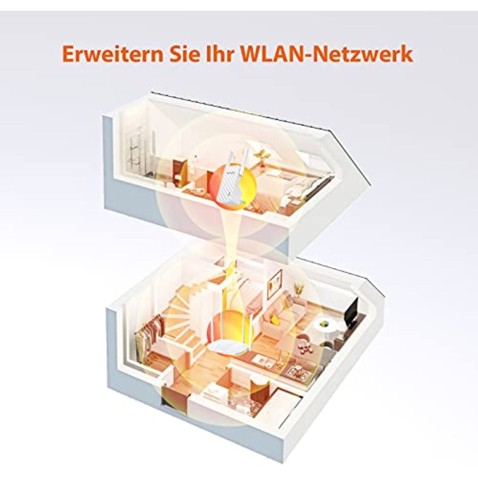 Tenda A9 N300 Universal WiFi Amplifier Repeater 300Mbps 2* 3 dBi Antennas White 