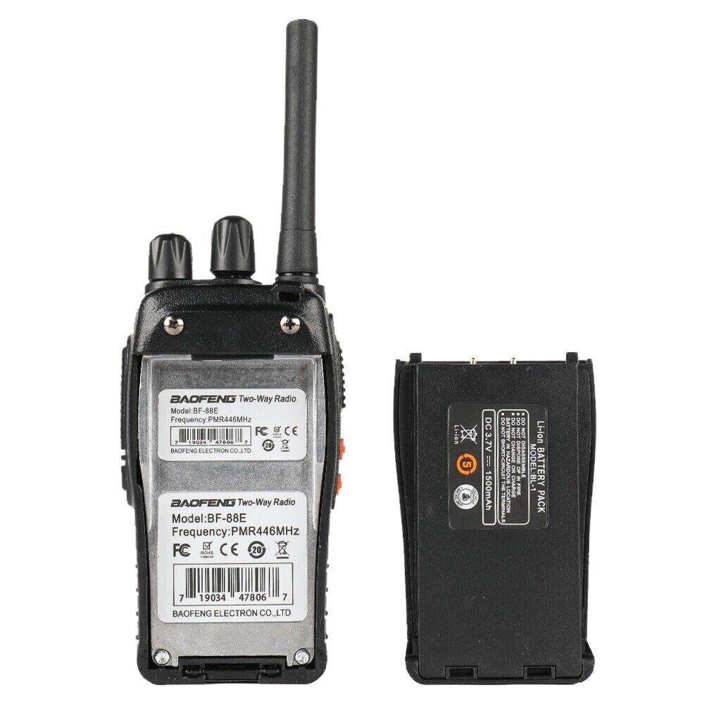 BaoFeng BF-88E 6er Set – PMR446 Handfunkgeräte mit USB-Ladekabel | Lizenzfrei, 16 Kanäle, 1,5–3 km Reichweite, VOX & Scan-Funktion