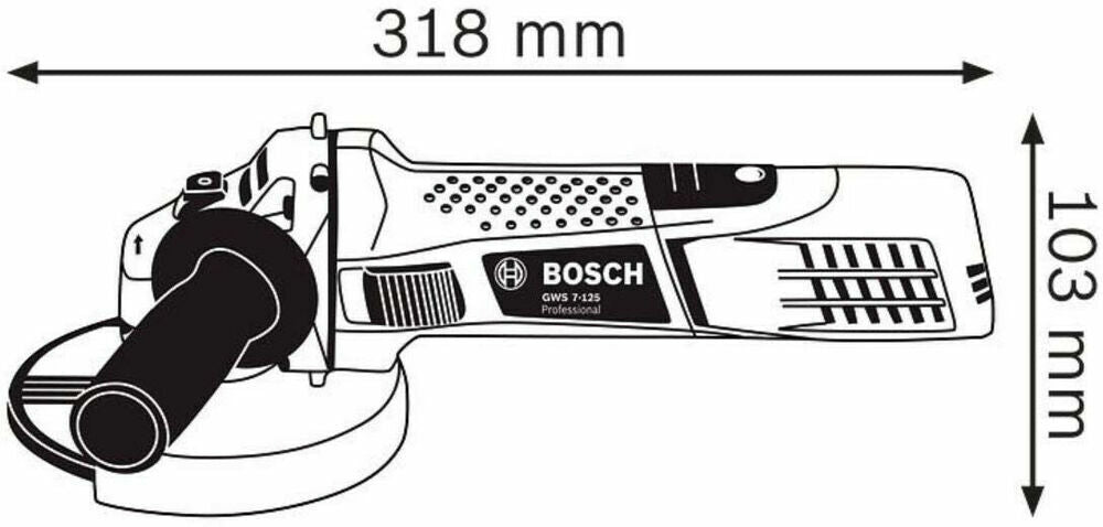 Bosch Professional Angle Grinder GWS 7-125 720 Watt Disc Ø 125 mm Box 