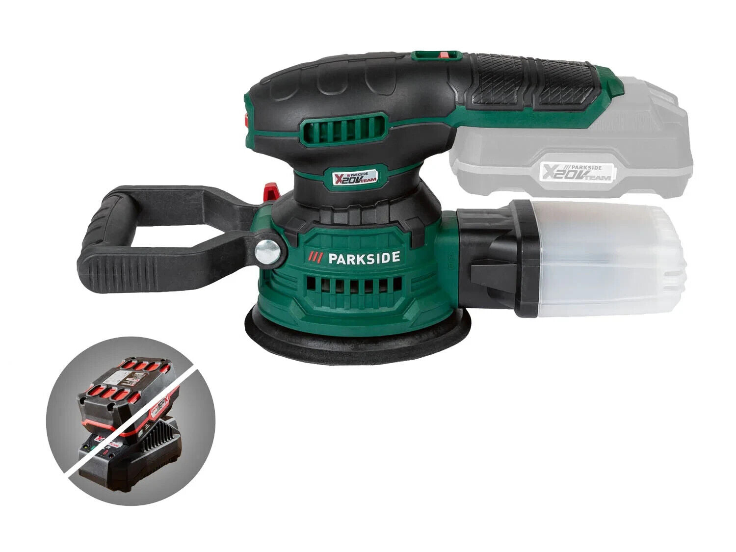 PARKSIDE 20V Akku Exzenterschleifer PAEXS 20-Li B2 – Ø125 mm Schleifteller, Staubfangbox, Drehzahlregelung – Ohne Akku und Ladegerät