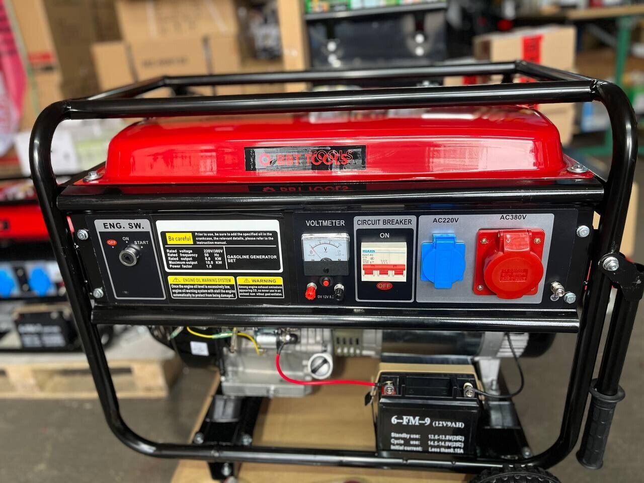 Benzin Stromerzeuger 9 kW – 380V Dreiphasen Notstromaggregat, langlebig & leistungsstark