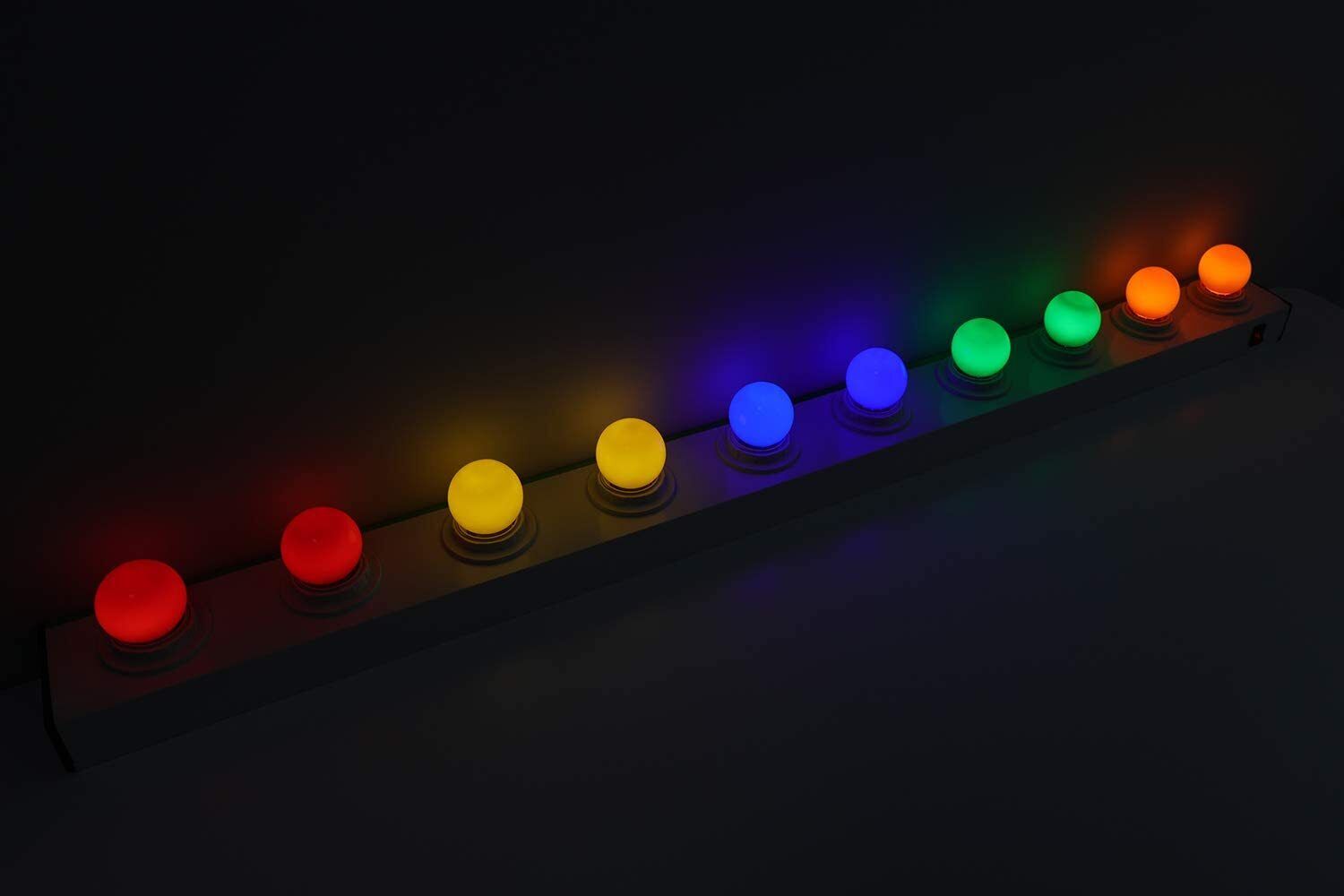 10pcs LED bulbs drop ball E27 360° mixed colors red yellow green blue 