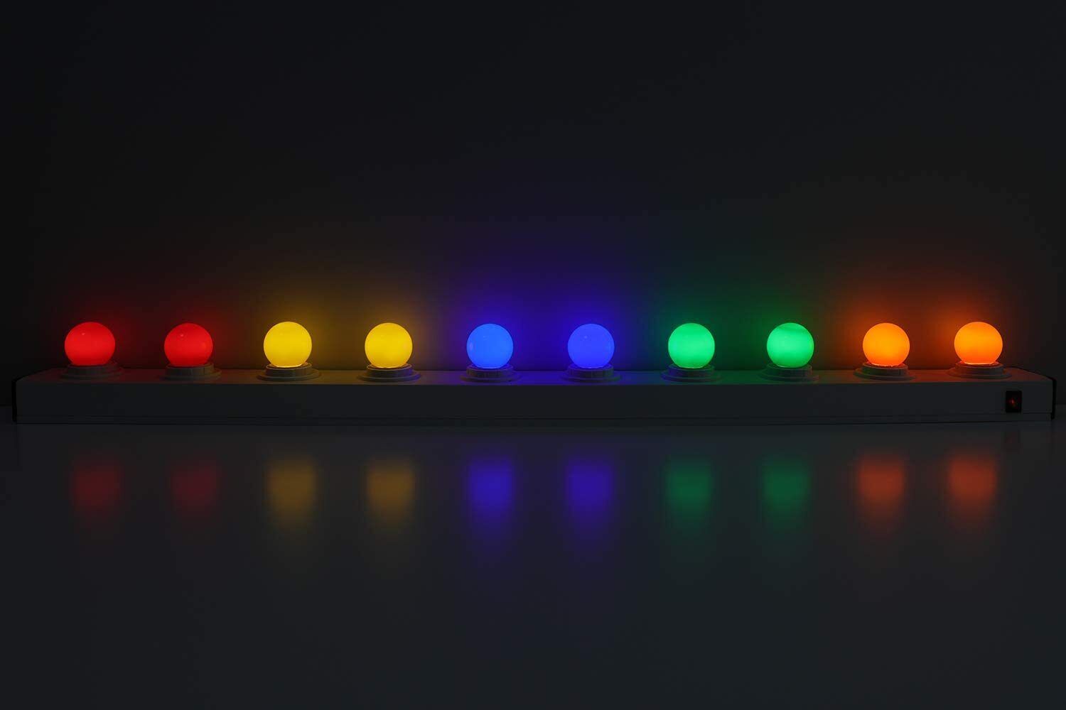 10pcs LED bulbs drop ball E27 360° mixed colors red yellow green blue 