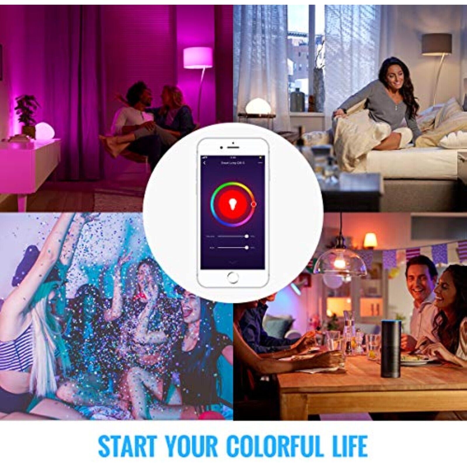 2 pieces x WLAN LED lamp E27 9W bulb dimmable app control for Alexa Google 