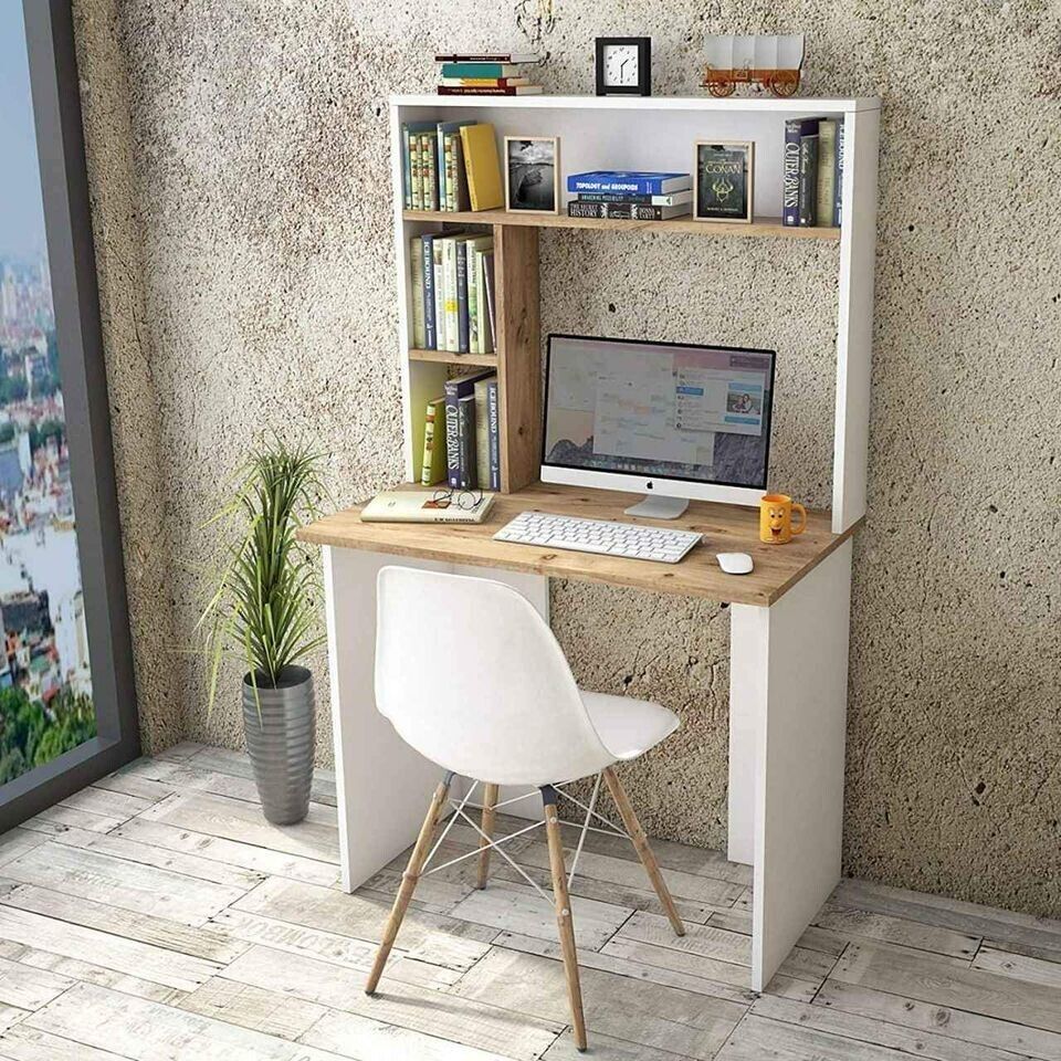 Computer desk, work table, mobile office table, PC table with shelves 