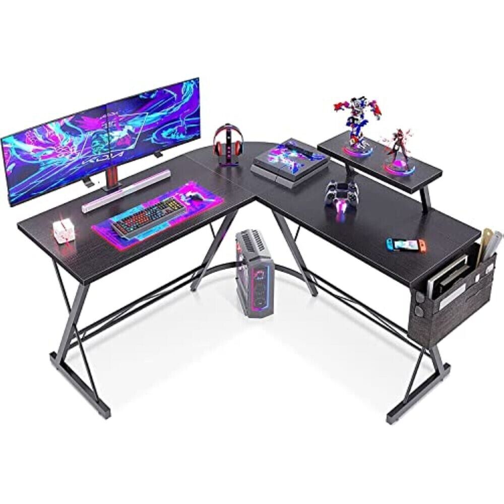 Gaming Tisch 127x127cm Gaming Schreibtisch Gamer Computertisch Ergonomischer PC