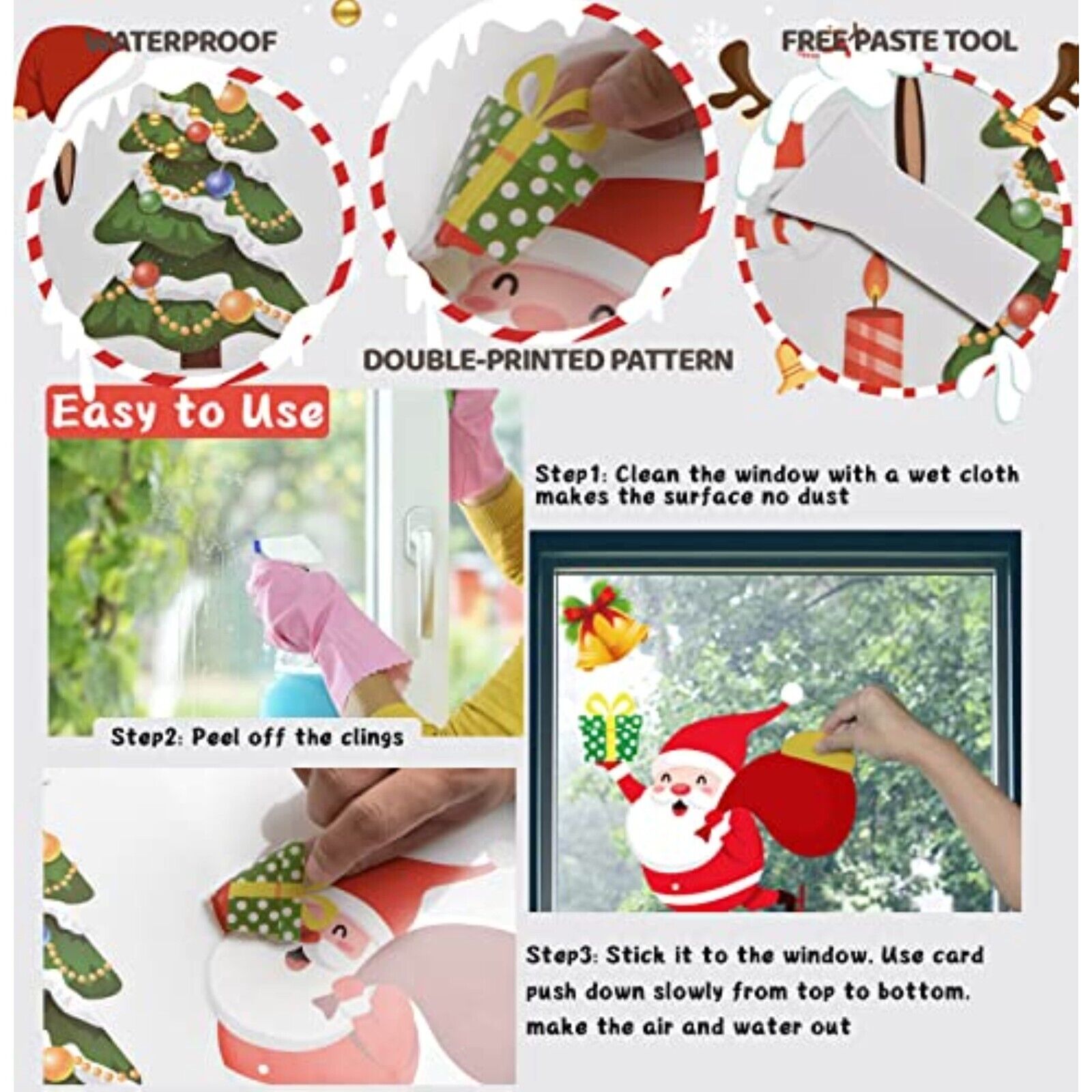 NEW 178 Cartoon window film, window decoration window picture Christmas decoration 