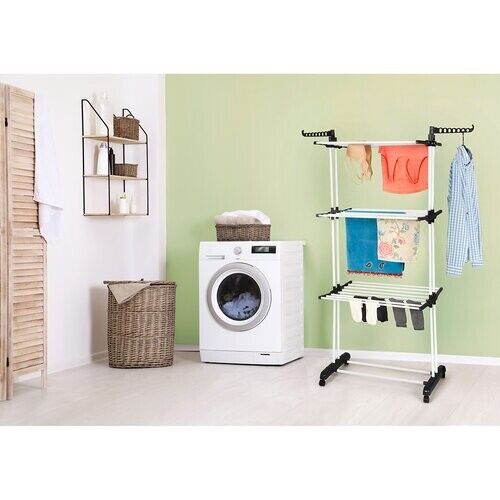 Mobile tower dryer clothes rack foldable clothes rack level laundry tower 