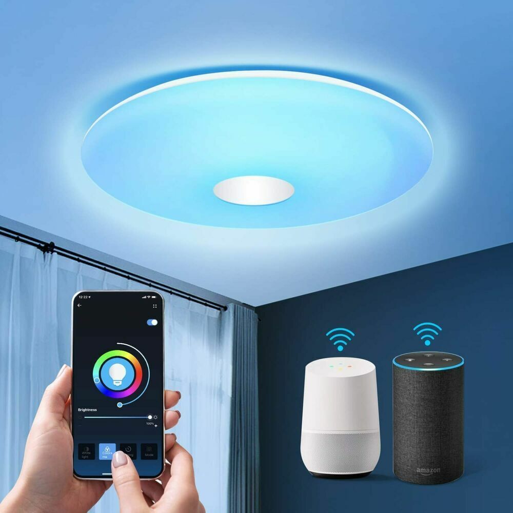 LED ceiling light 18W RGB color change with Alexa and Google Home NEW&amp;OVP 
