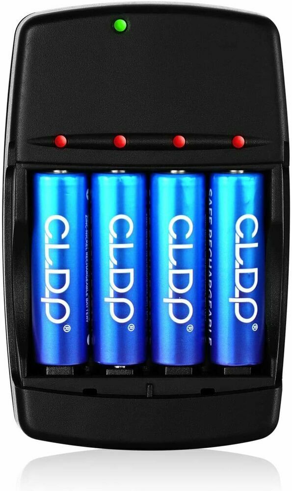 Ni-Zn Batterieladegerät Set mit 4x AA Akkus 2500mWh – USB Ladegerät für AA/AAA