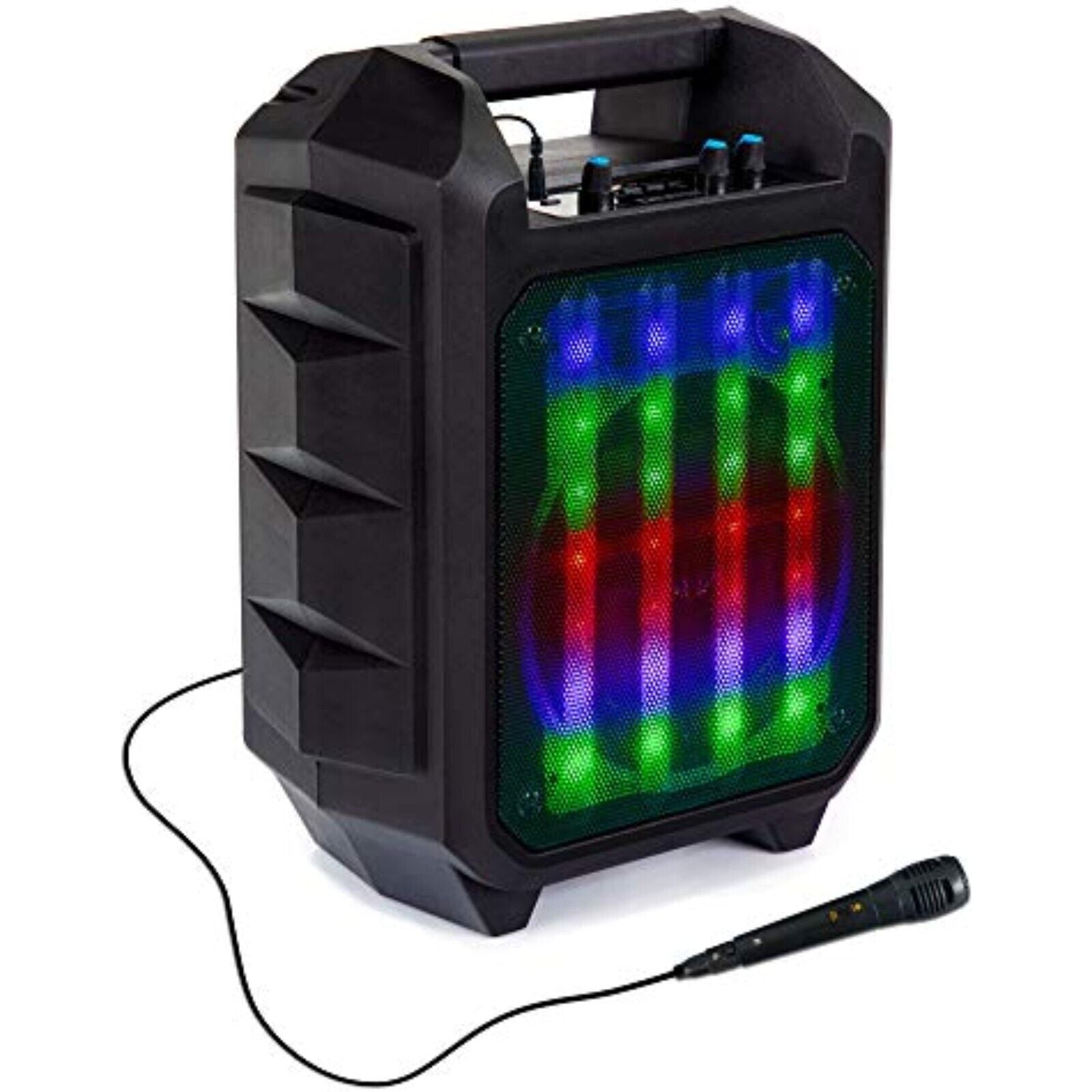 LED Outdoor Party Bluetooth Lautsprecher Radio Box USB SD AUX MP3 Mikrofon Akku