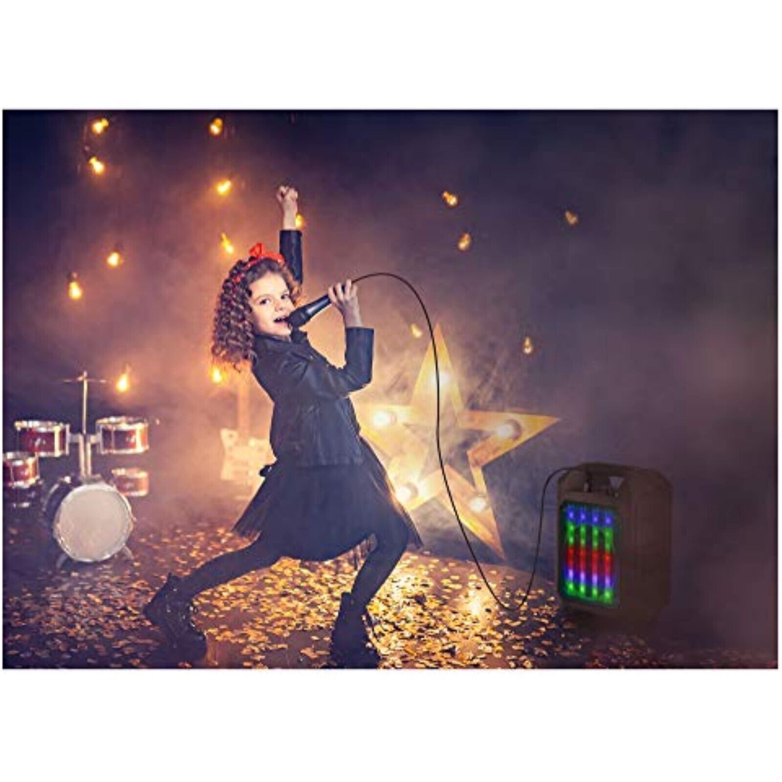 LED Outdoor Party Bluetooth Lautsprecher Radio Box USB SD AUX MP3 Mikrofon Akku