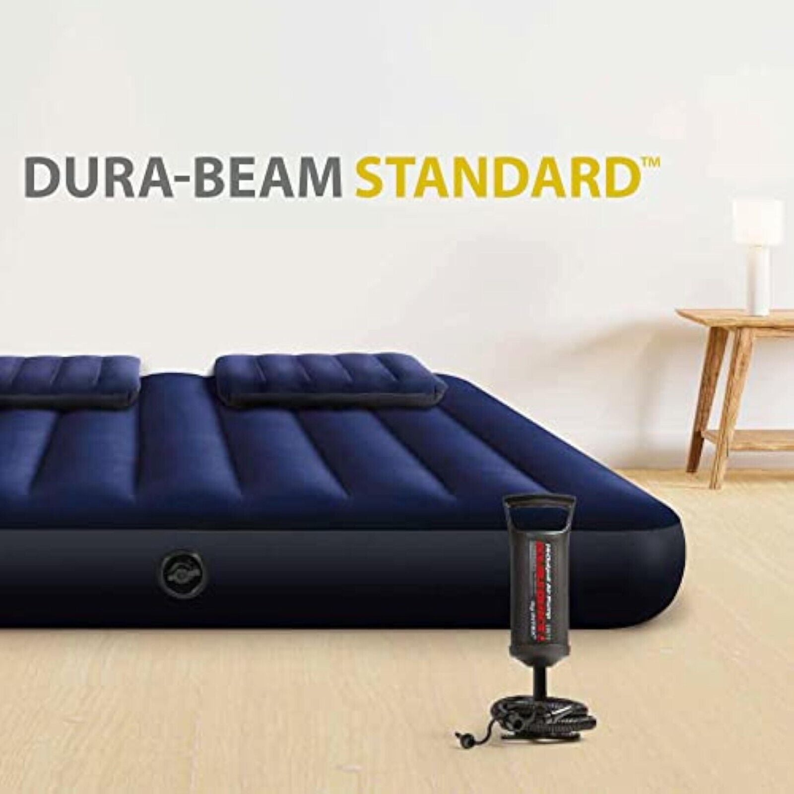 INTEX Classic Queen Airbed Guest Bed 203x152x25cm Bed + 2 Pillows + Hand Pump 