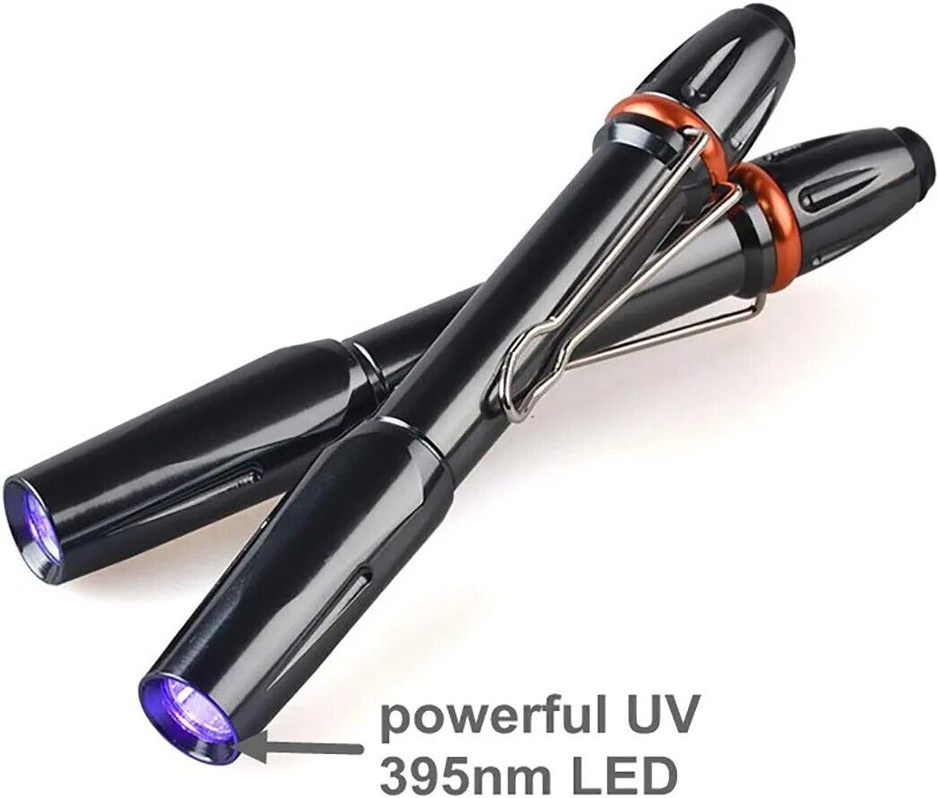 Mini 395nm UV Light Blacklight LED Flashlight Penlight Portable Pocketlight 