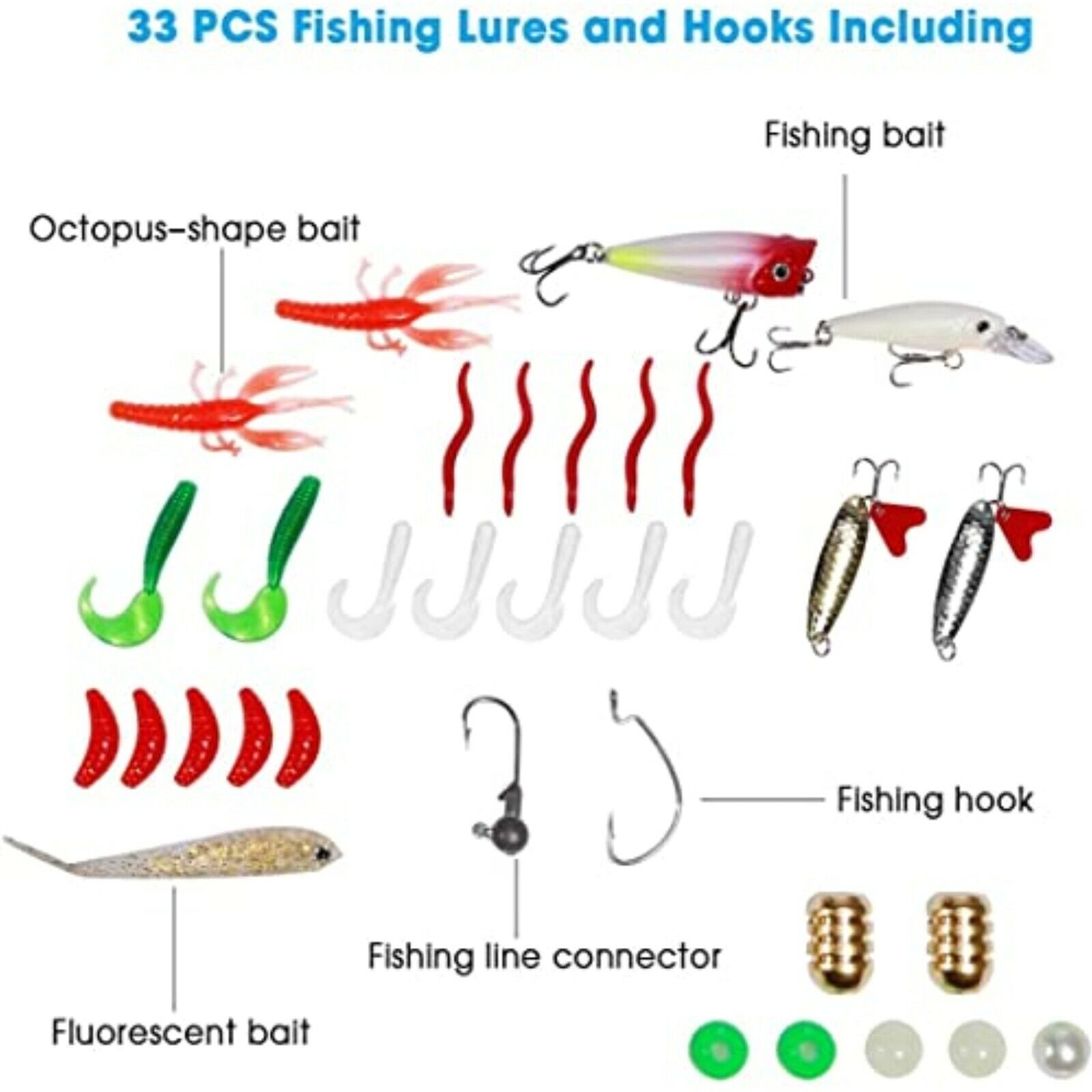 FISHOAKY fishing rod with reel, fishing rod set complete, fishing starter set, fishing rods