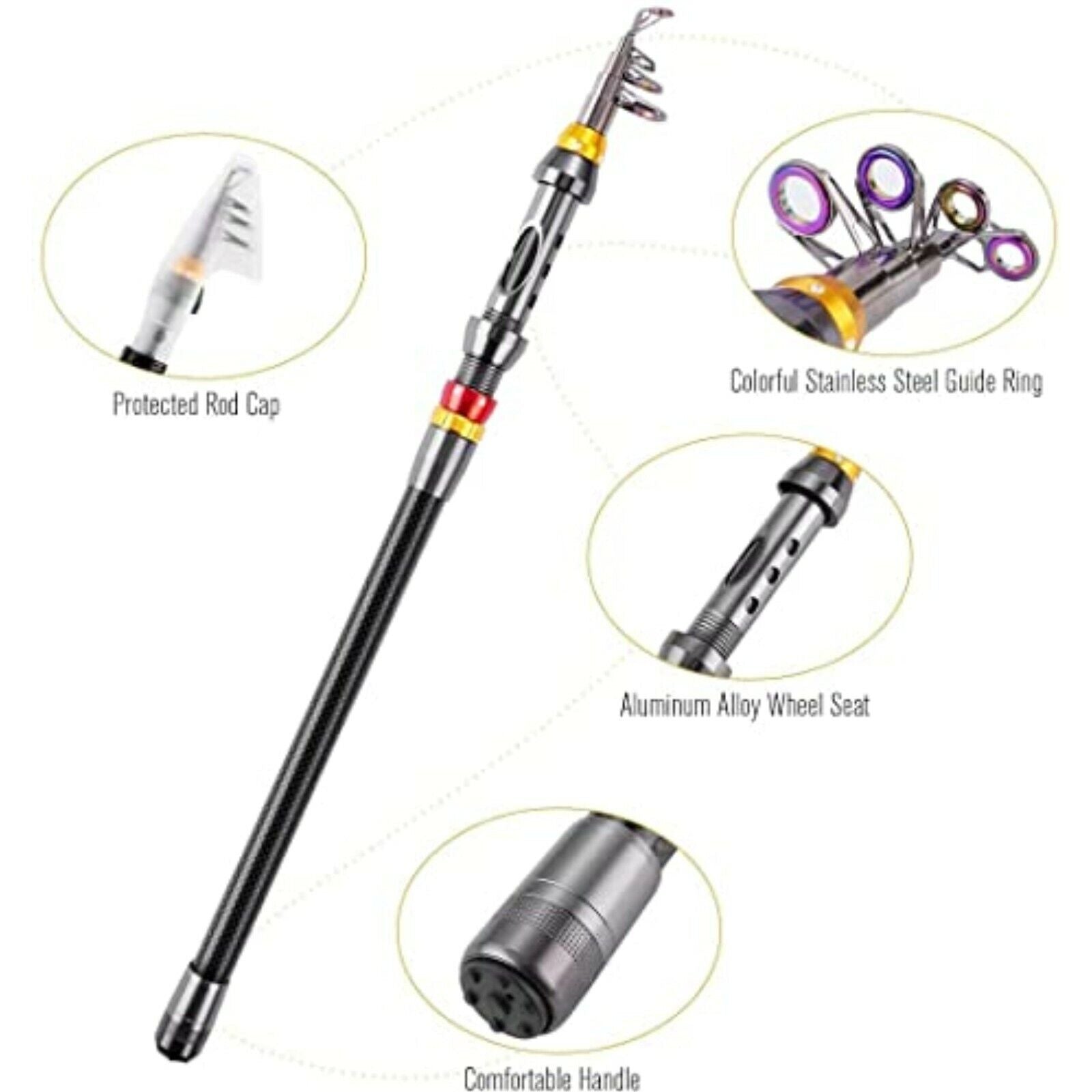 FISHOAKY fishing rod with reel, fishing rod set complete, fishing starter set, fishing rods