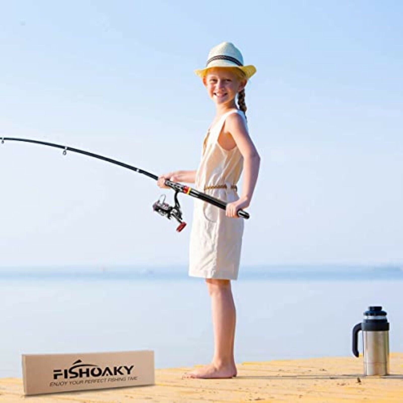 FISHOAKY fishing rod with reel, fishing rod set complete, fishing starter set, fishing rods