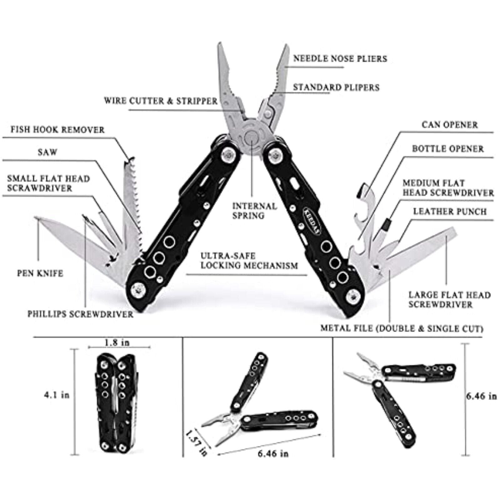 Multitool Multifunktionswerkzeug Zange Outdoor Edelstahl Multi tool Werkzeug DE