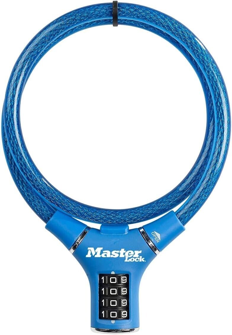 Bicycle lock 90cm steel cable combination lock cable lock weatherproof blue NEW 