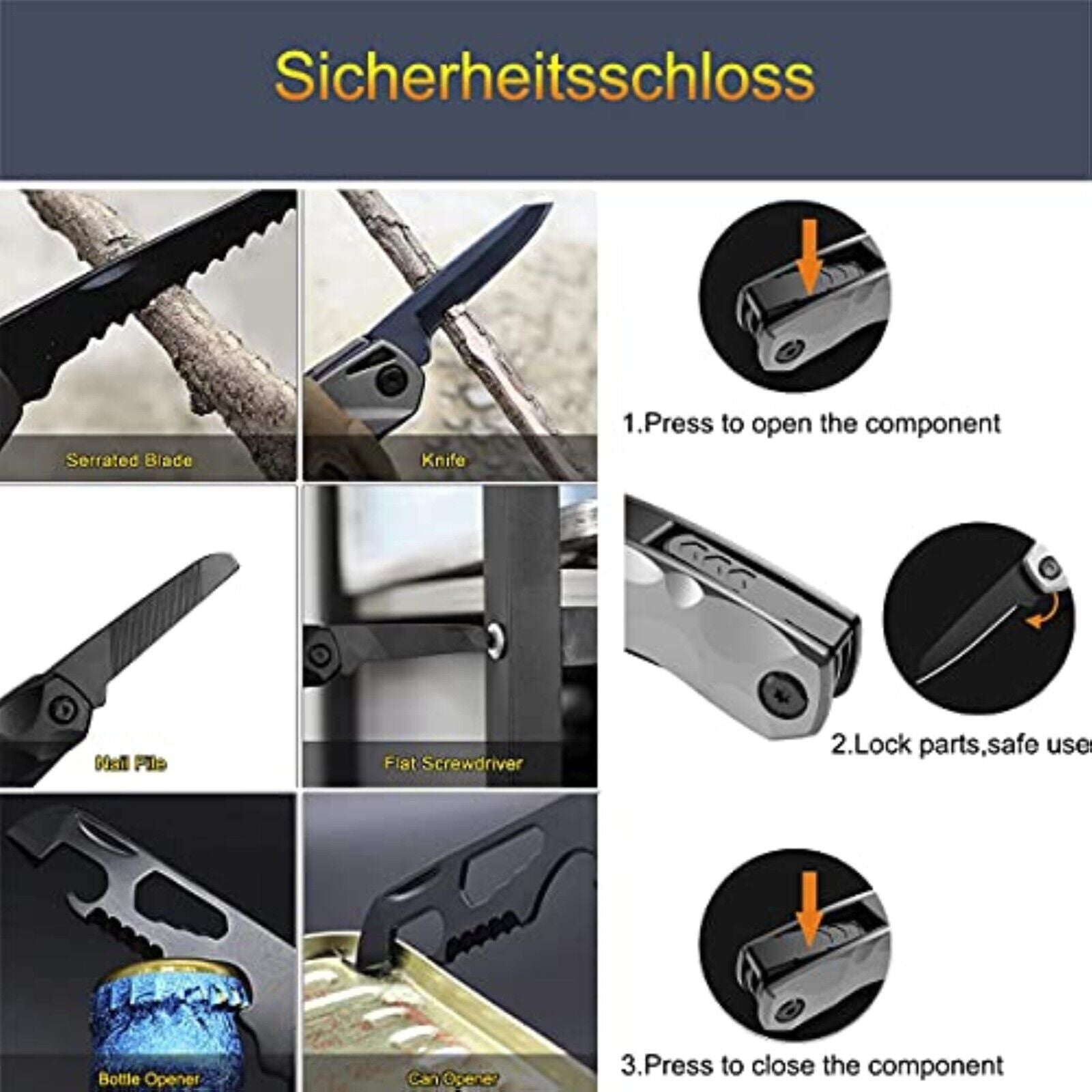 ORSIFOW Multifunktionswerkzeug Multitool Set 12 in 1 inklusive Geschenke Hammer