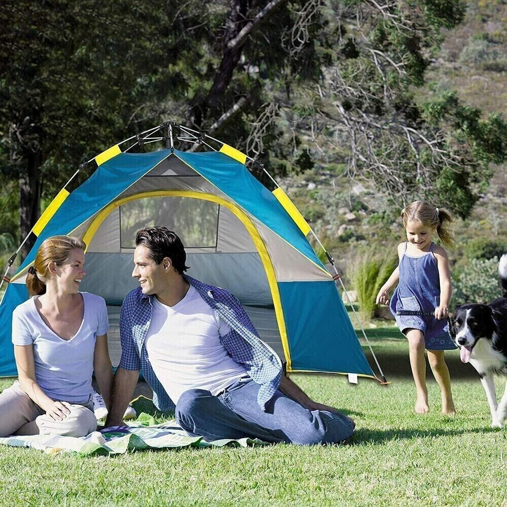Pop-Up Campingzelt Familien-Zelt Mann Zelt Wurfzelt Festival-Zelt 3-4 Person neu