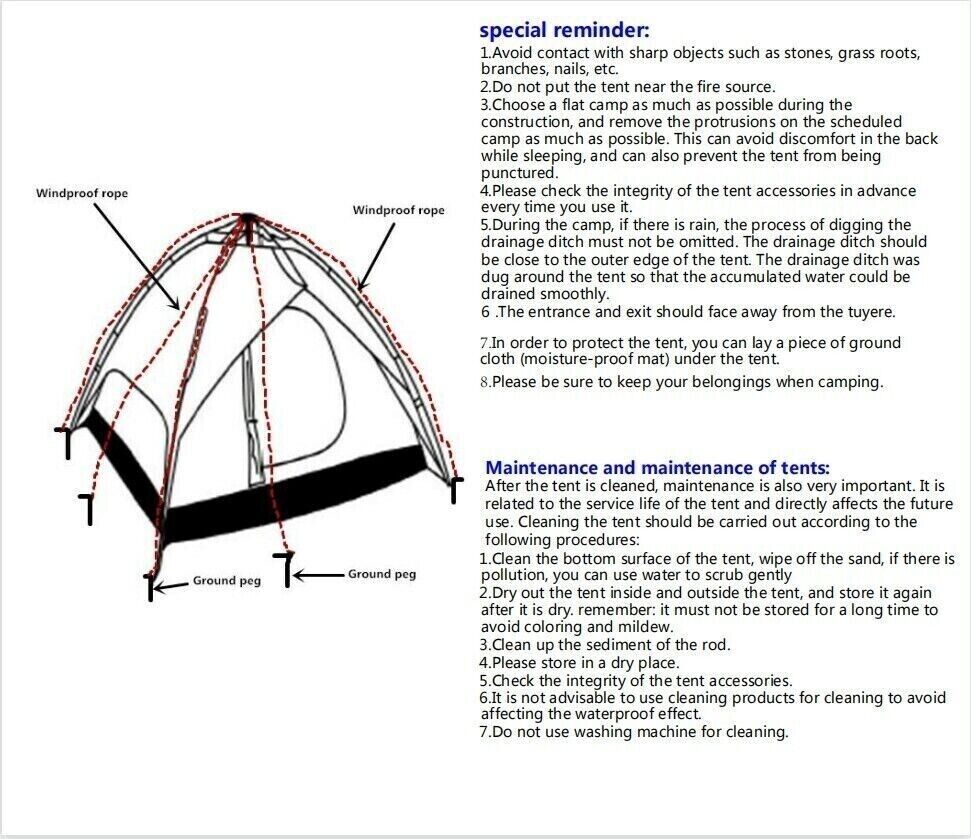 Pop-Up Campingzelt Familien-Zelt Mann Zelt Wurfzelt Festival-Zelt 3-4 Person neu