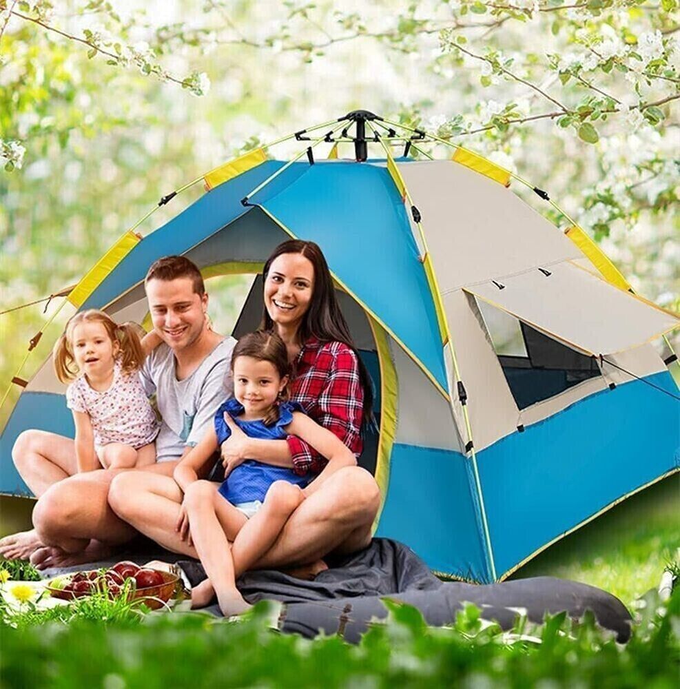 Pop-Up Campingzelt Familien-Zelt Mann Zelt Wurfzelt Festival-Zelt 3-4 Person neu