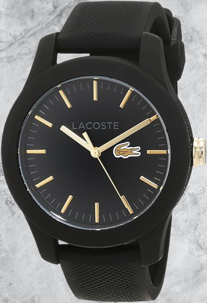 Lacoste Analog Quarzuhr für Damen mit Schwarzes Silikonarmband - NEU