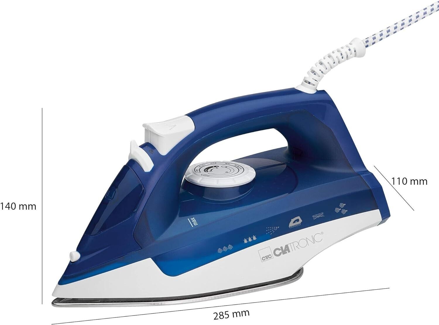 Clatronic steam iron DB 3704 white/blue, 2200 watts, NEW 