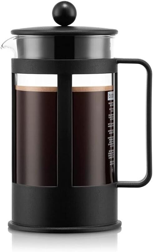 Bodum Kenya Kaffeebereiter 350ml – French Press für 3 Tassen aus Borosilikatglas & Edelstahl