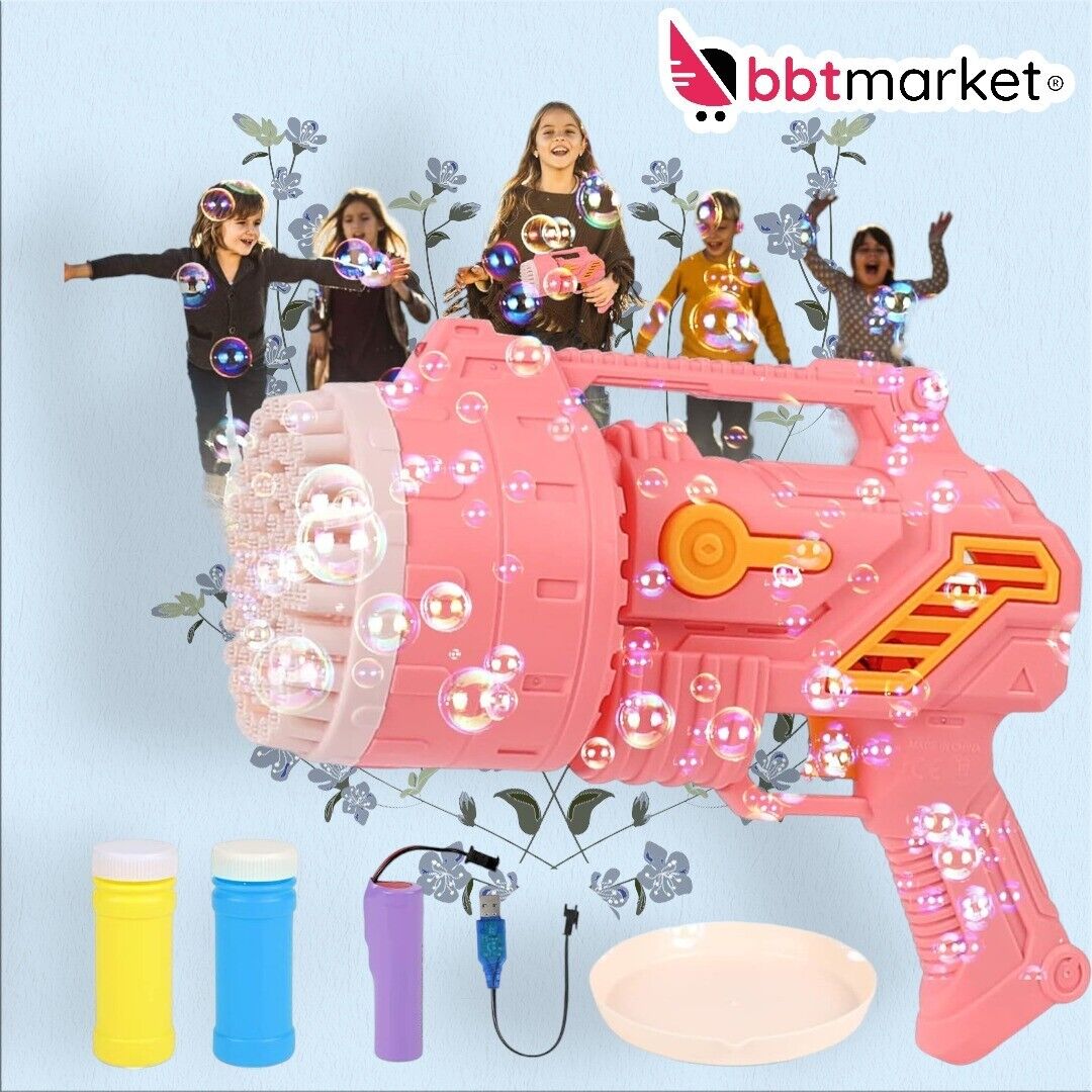 Electric Gatling Bubble Bubble Gun Bubble Machine with 69 Holes 