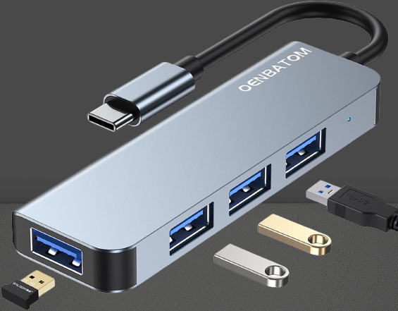 USB C Hub with 4-Port USB Ultra Slim Data Hub, compatible USB3.0*1 USB2.0*3- NEW