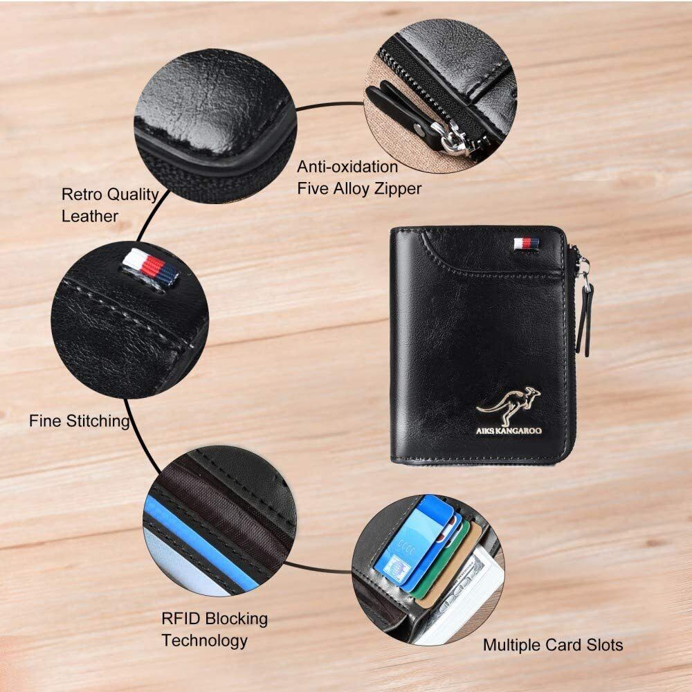 Men's wallet, RFID blocking slim flip wallets, credit card holder 