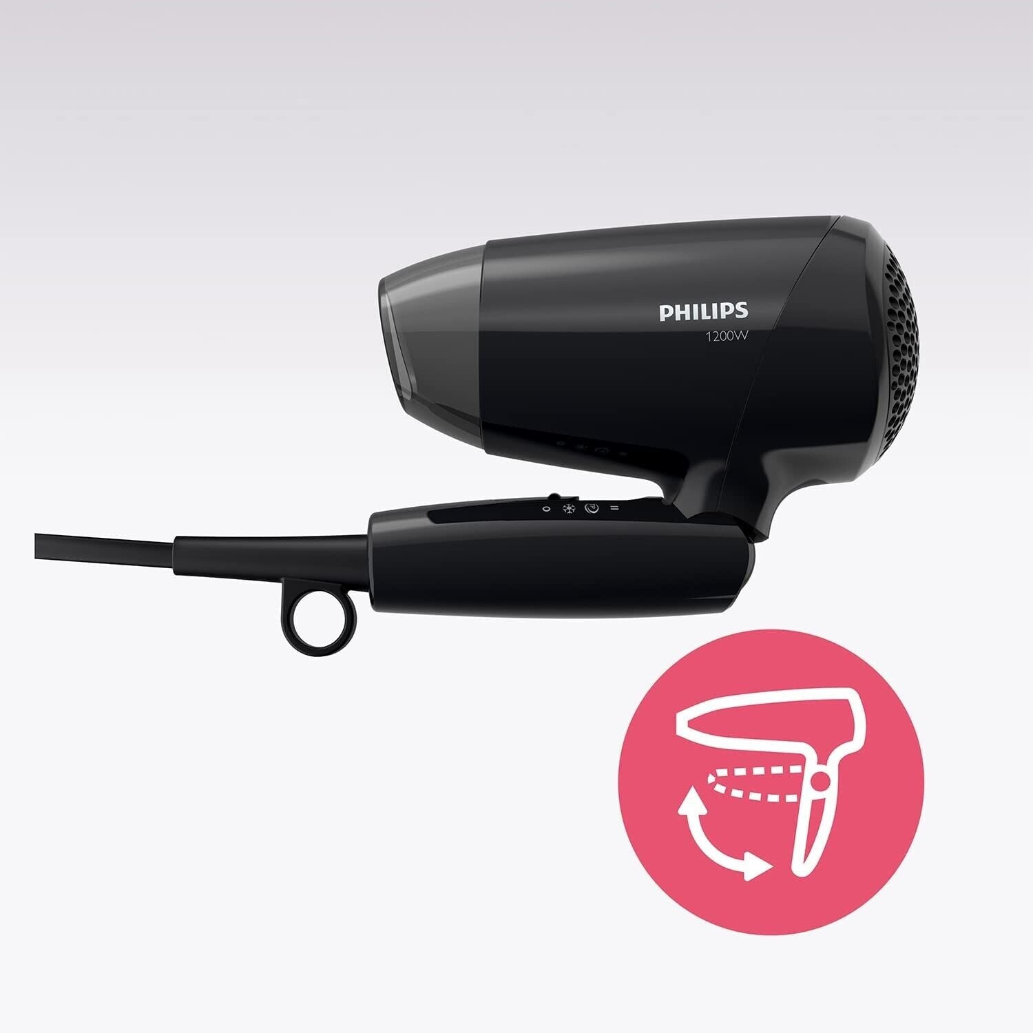 Philips Series BHC010 1200w Hairdryer EssentialCare Travel Hairdryer Foldable 
